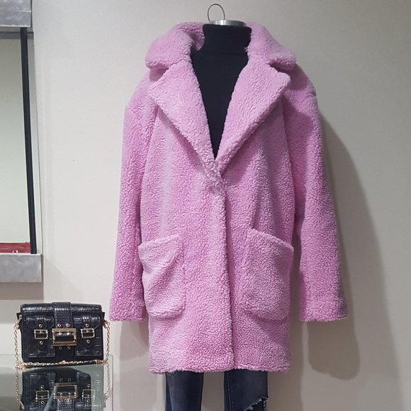 ππGORGEOUS Hot Pink Faux Fur Coatππ - Picture 3 of 13